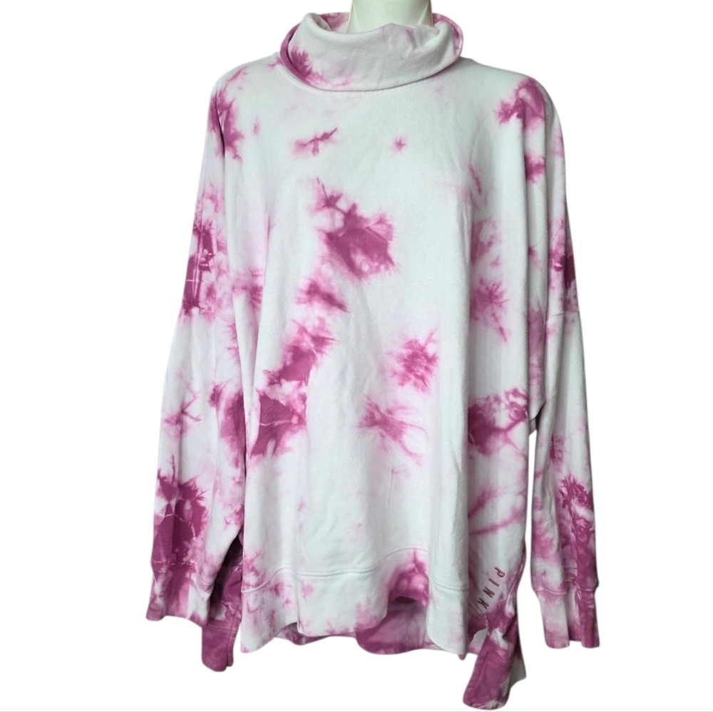 Pink by Victoria’s Secret, pullover, pinkish, purple, pink white tie-dye jacket